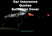 Car Insurance Quotes European Cover