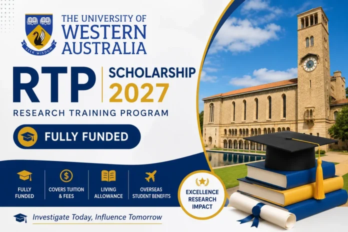 University of Western Australia RTP Scholarship 2027 , Fully Funded